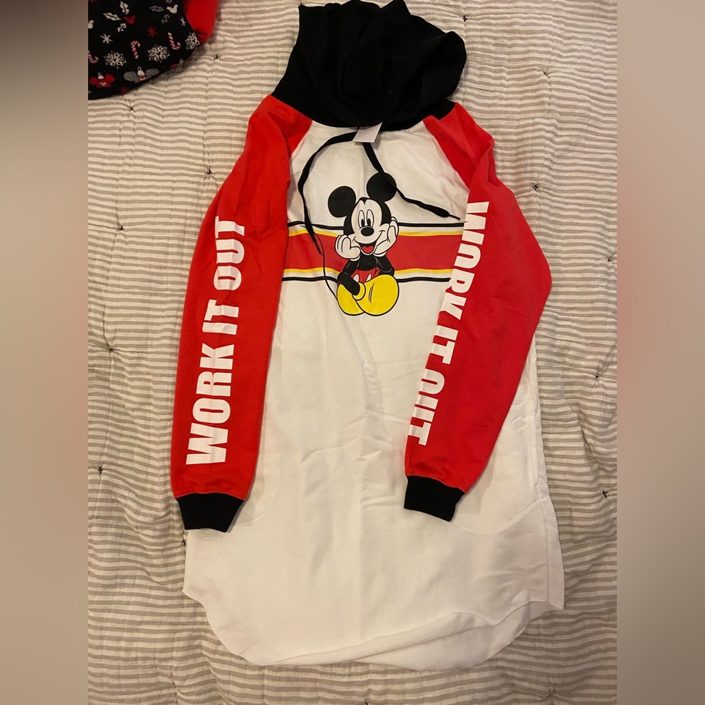 Disney Mickey Mouse Hoodie Dress - Red & White